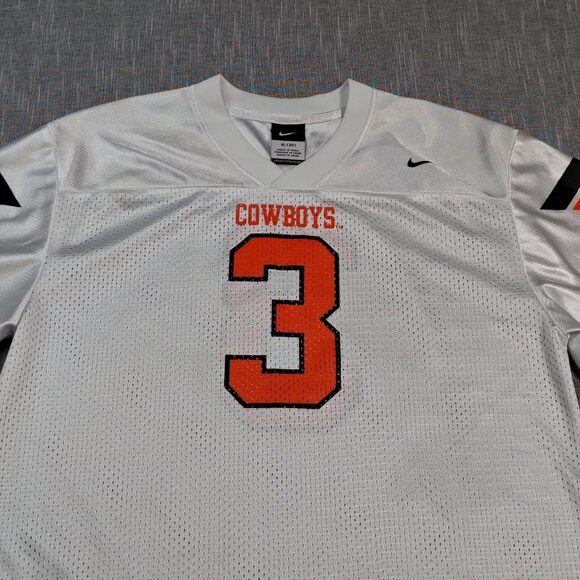 VINTAGE Oklahoma State Cowboys Nike Jersey Boys Size XL (20) White Orange - Picture 2 of 14